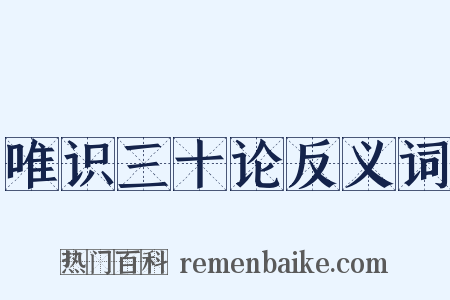 唯识三十论反义词是什么意思的图片